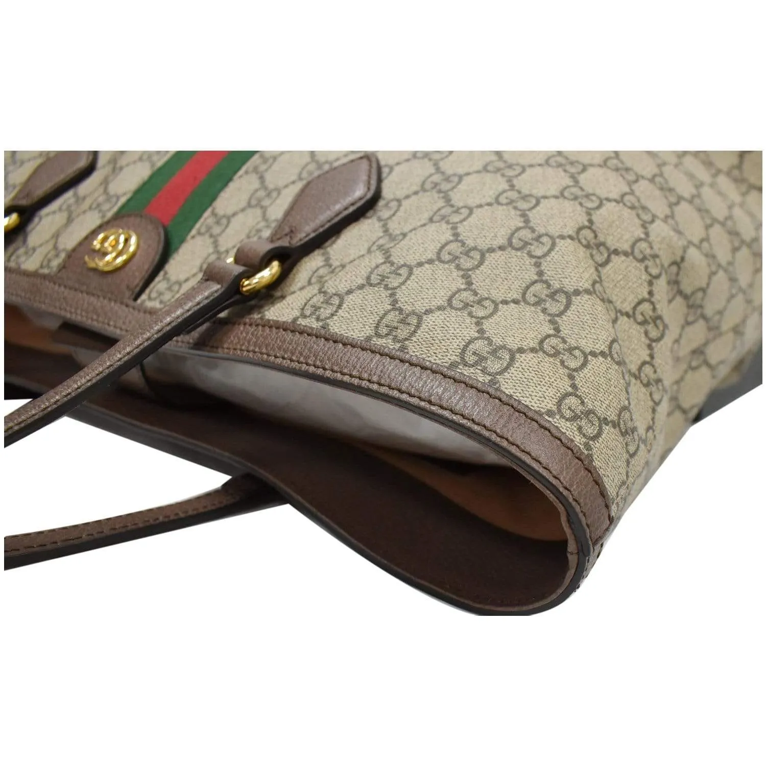GUCCI Ophidia Medium GG Supreme Canvas Tote Bag Beige 631685