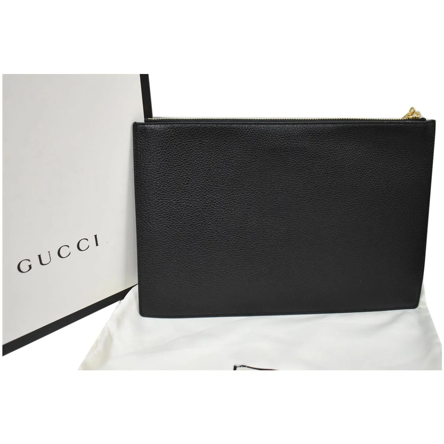 GUCCI Zumi Grainy Leather Pouch Black 570728 - 25% OFF