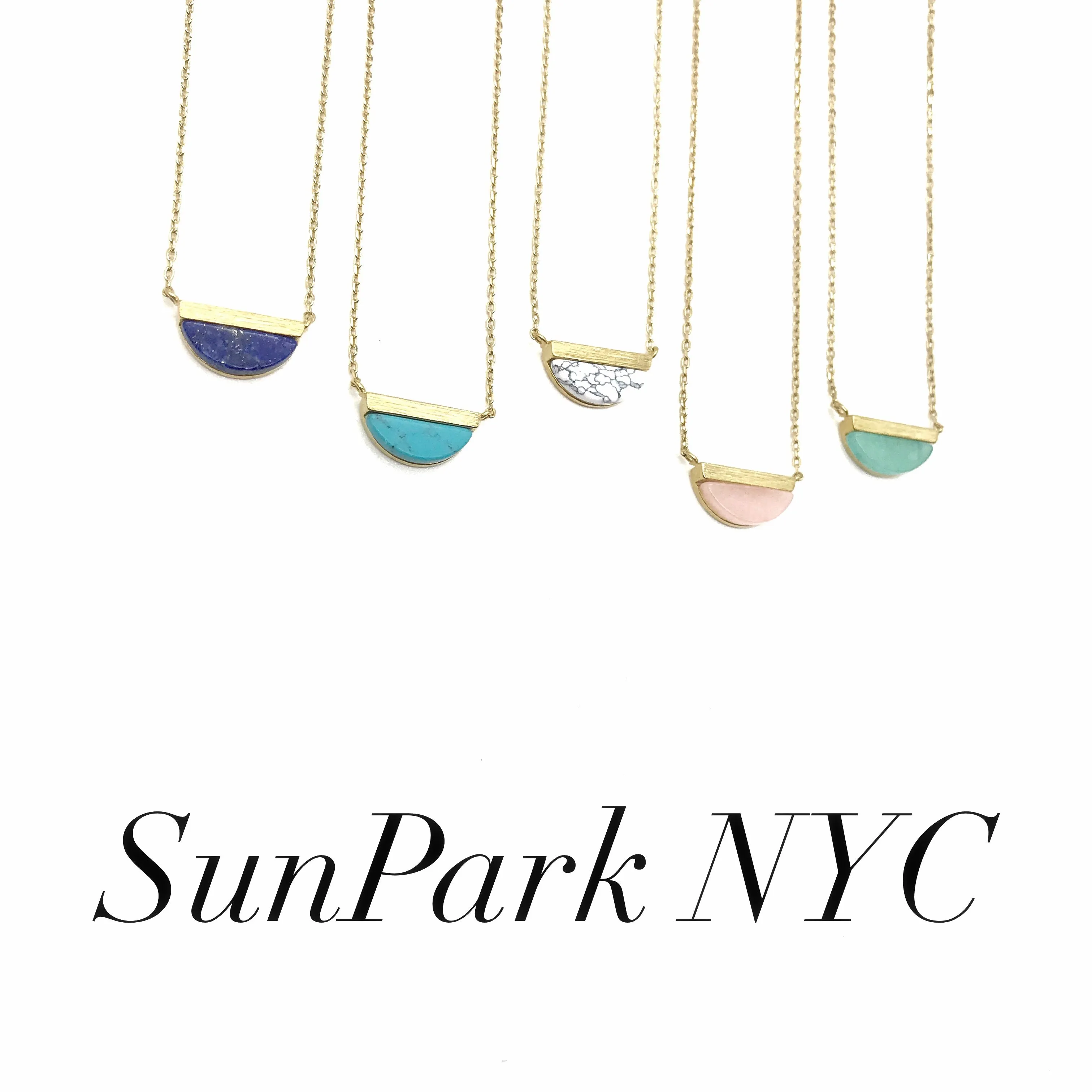 Half-moon Gem Necklace