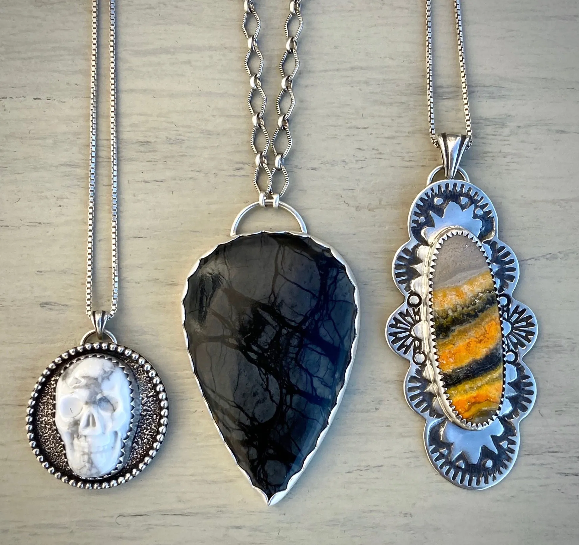 Hand Stamped Bumblebee Jasper