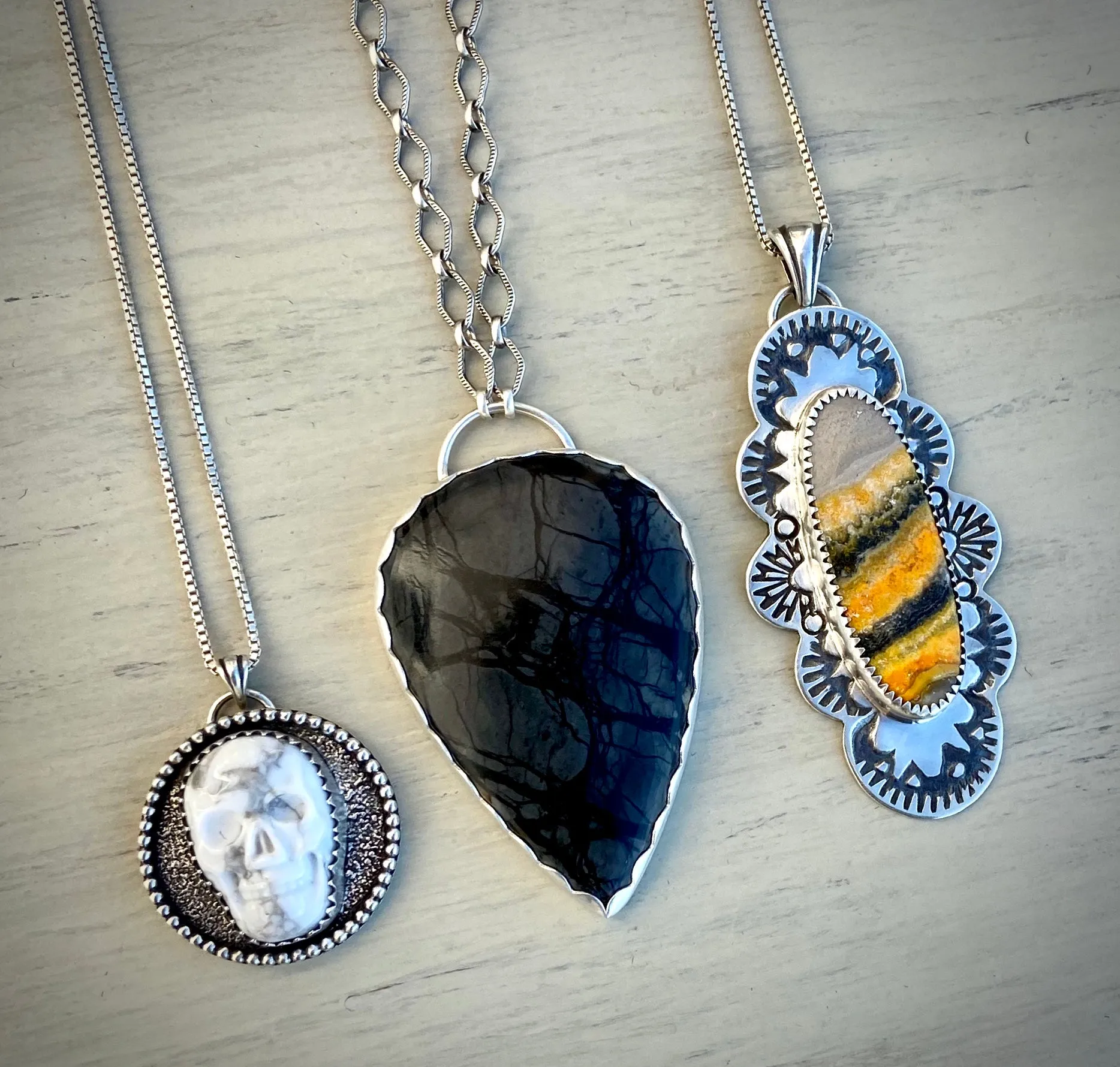 Hand Stamped Bumblebee Jasper