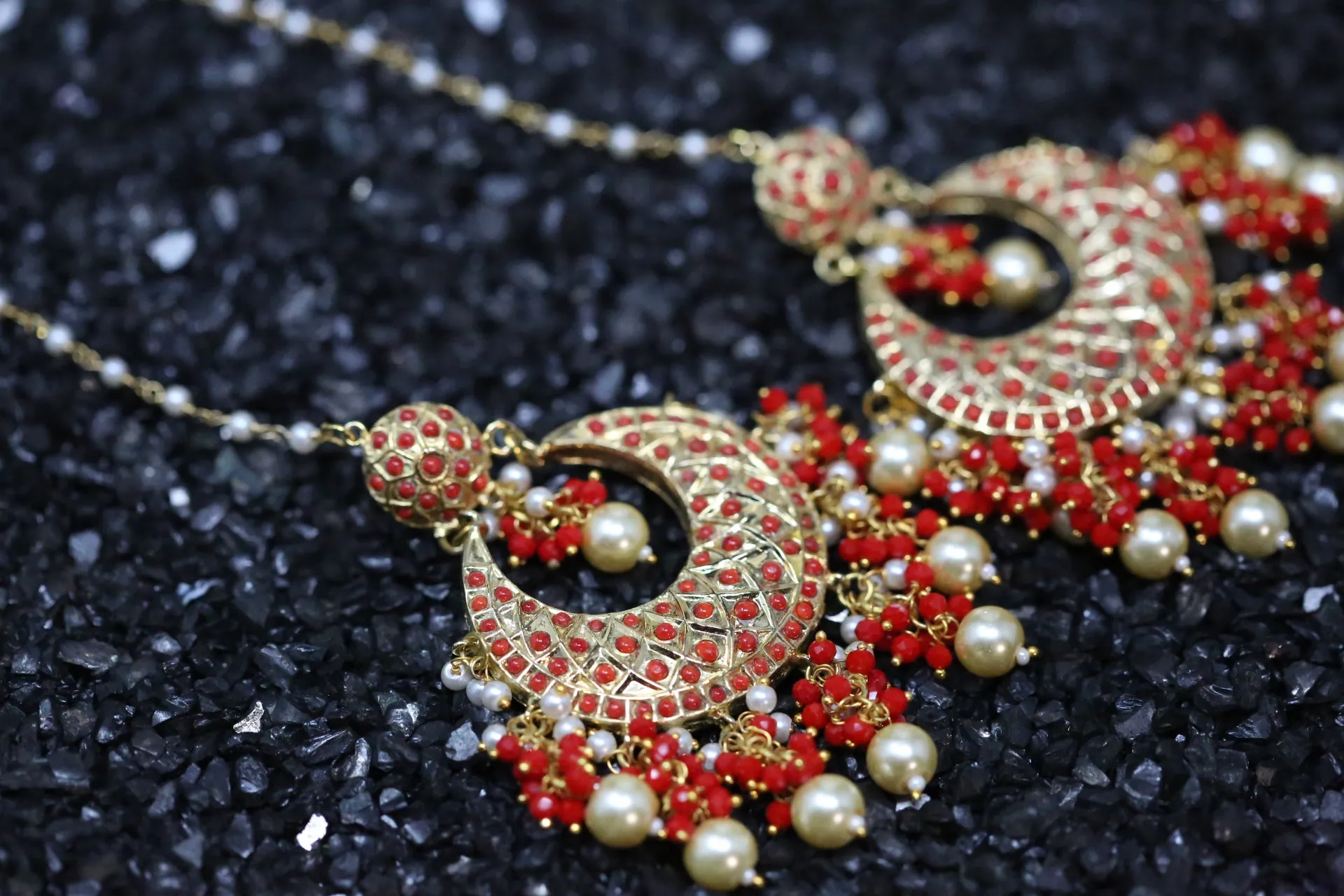 Heritage Chandbali Earrings with Sahara-GTLE049