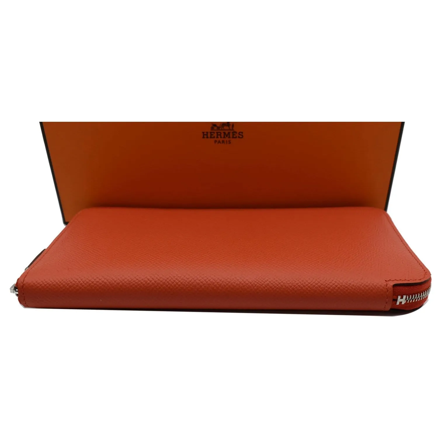HERMES Silk'In Classique Epsom Leather Long Wallet Capucine-15% OFF