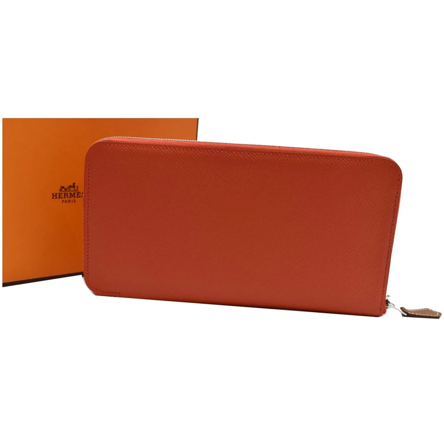 HERMES Silk'In Classique Epsom Leather Long Wallet Capucine-15% OFF