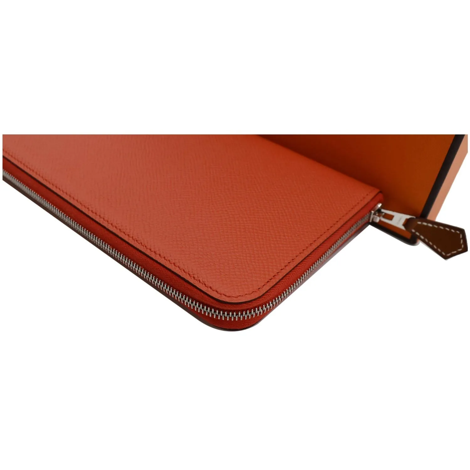 HERMES Silk'In Classique Epsom Leather Long Wallet Capucine-15% OFF