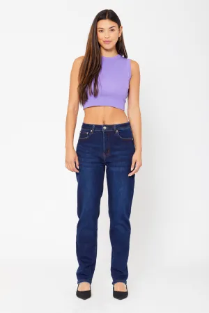 High-rise dad fit denim