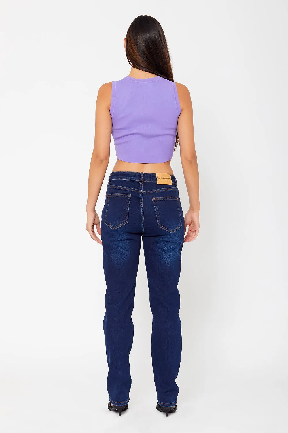 High-rise dad fit denim
