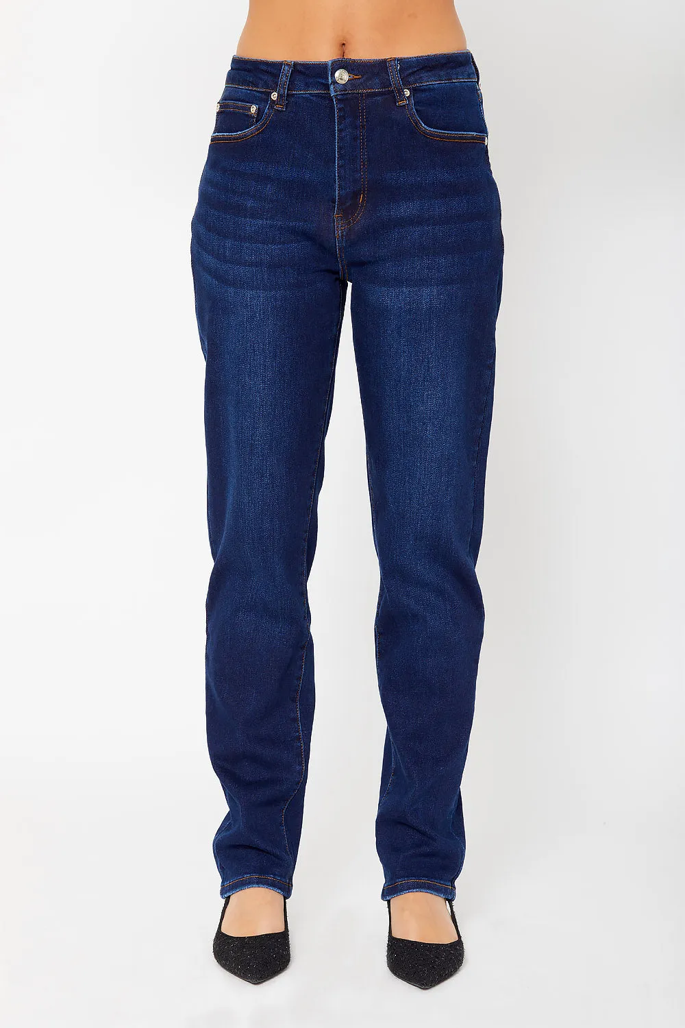 High-rise dad fit denim