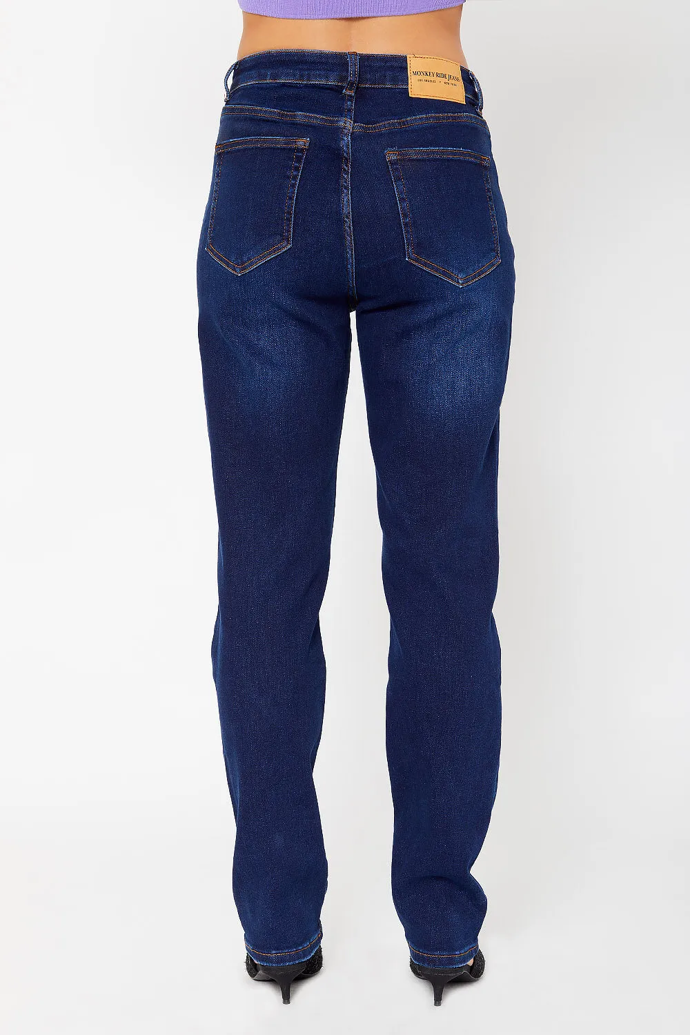 High-rise dad fit denim