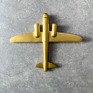 Home Artisan Langley Golden Plane Wall Sculpture - Large