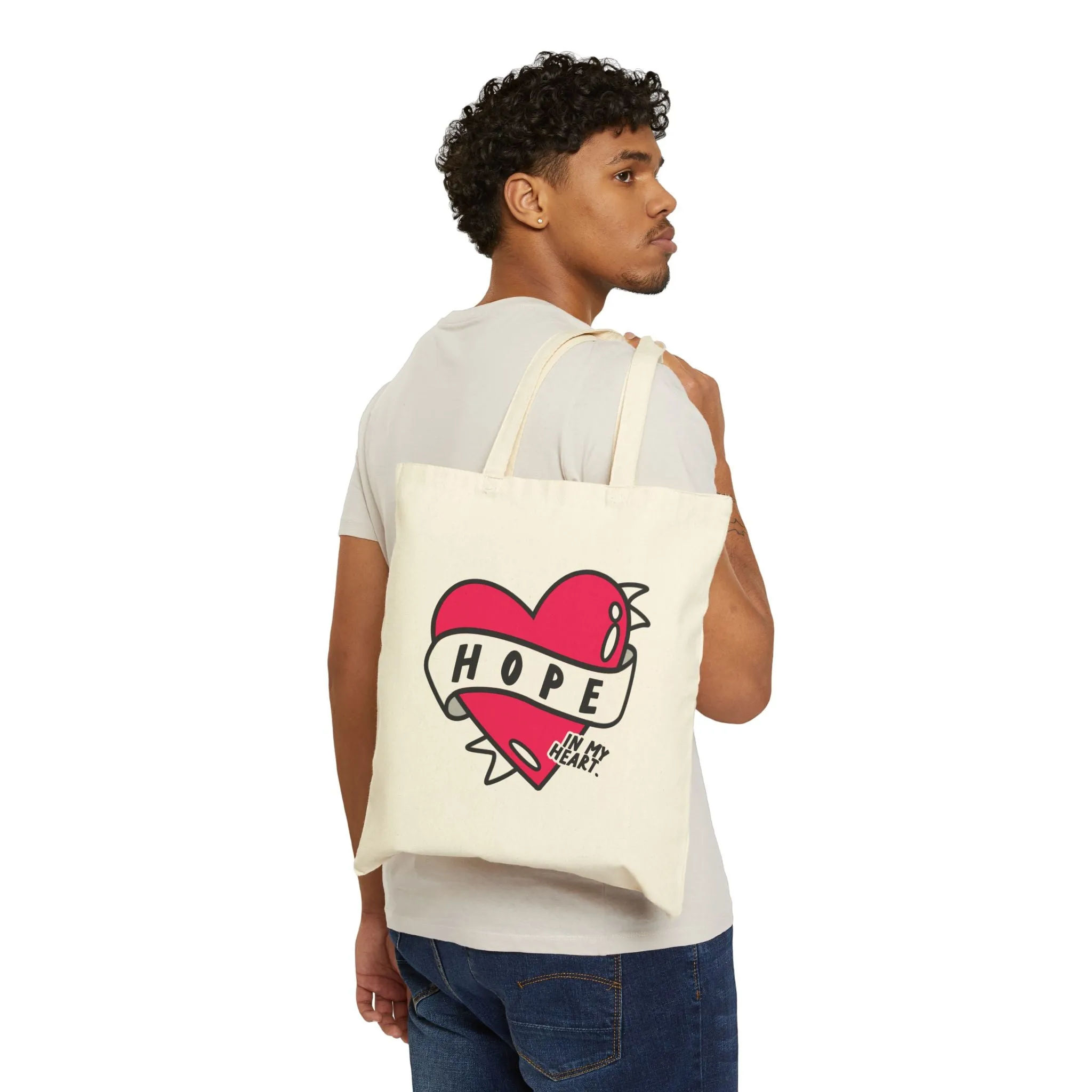 “Hope in My Heart” Cotton Canvas Tote Bag
