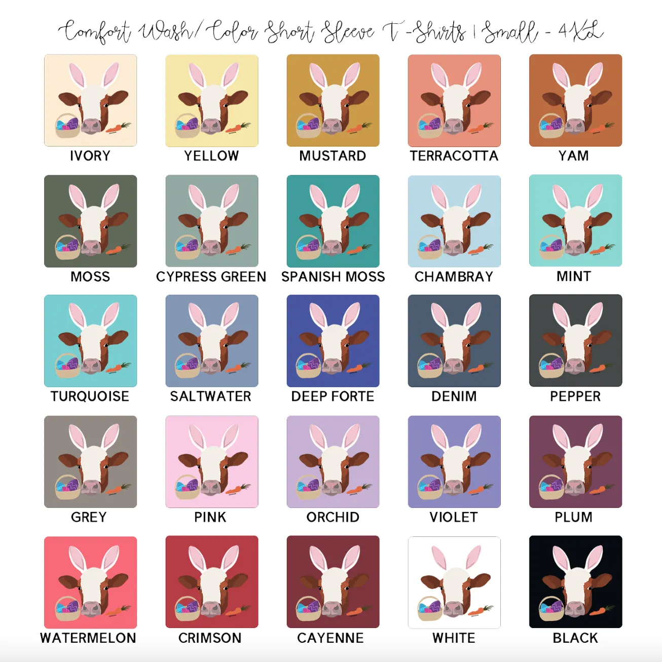 Hoppy Easter Cow ComfortWash/ComfortColor T-Shirt (S-4XL) - Multiple Colors!