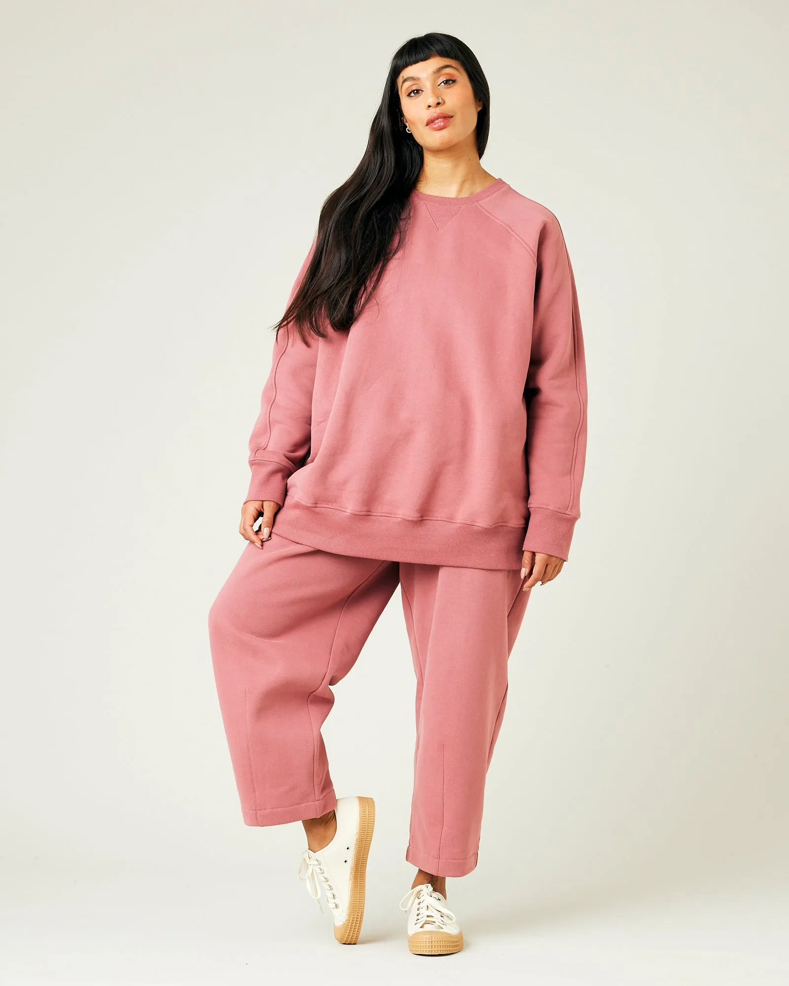 Hugh Dusty Pink Fleece Jersey Jumper 2.0