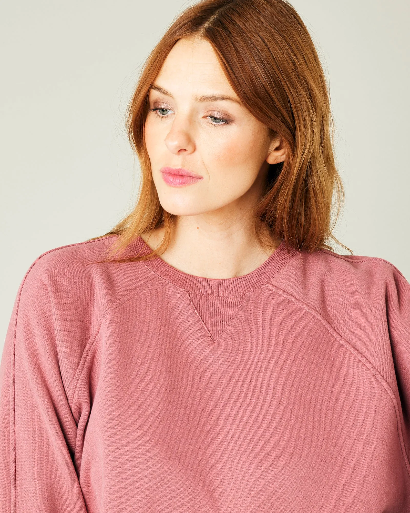 Hugh Dusty Pink Fleece Jersey Jumper 2.0
