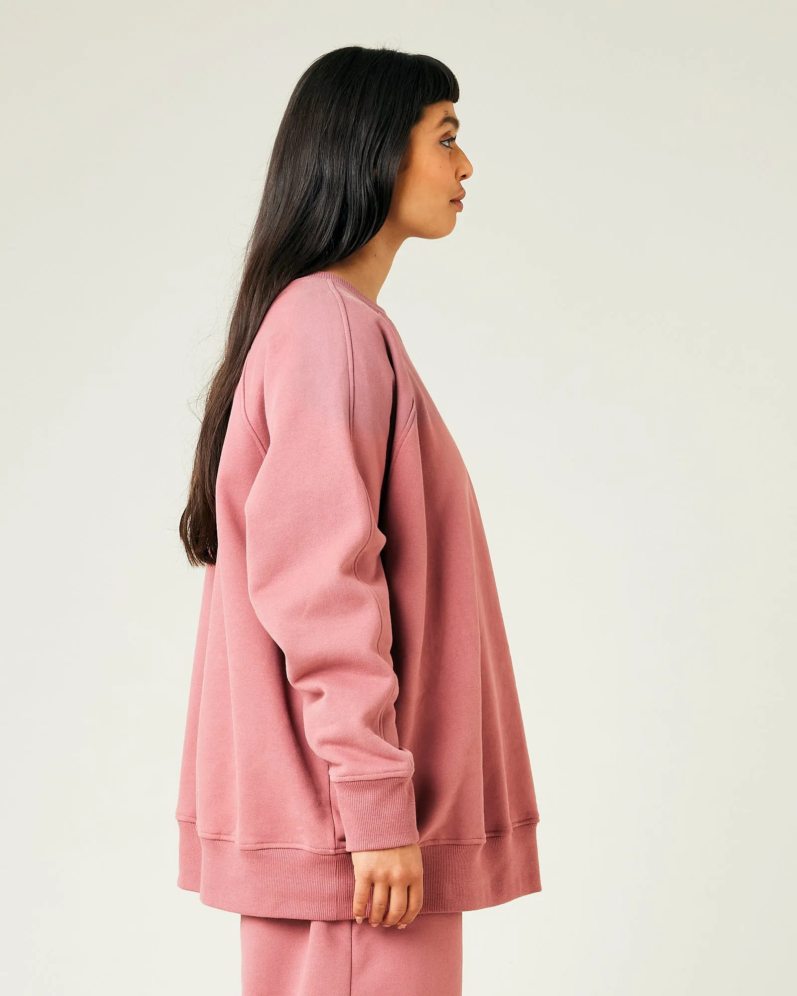 Hugh Dusty Pink Fleece Jersey Jumper 2.0