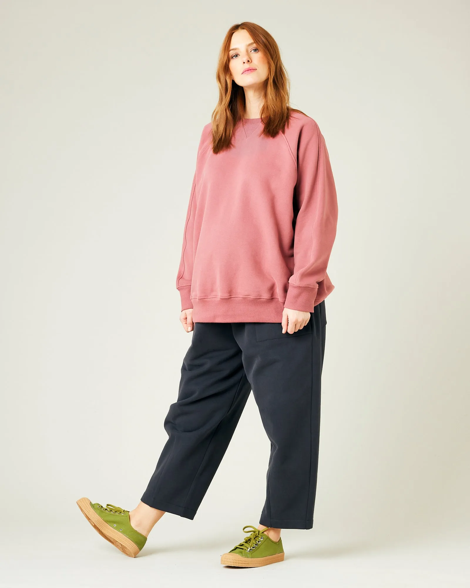 Hugh Dusty Pink Fleece Jersey Jumper 2.0