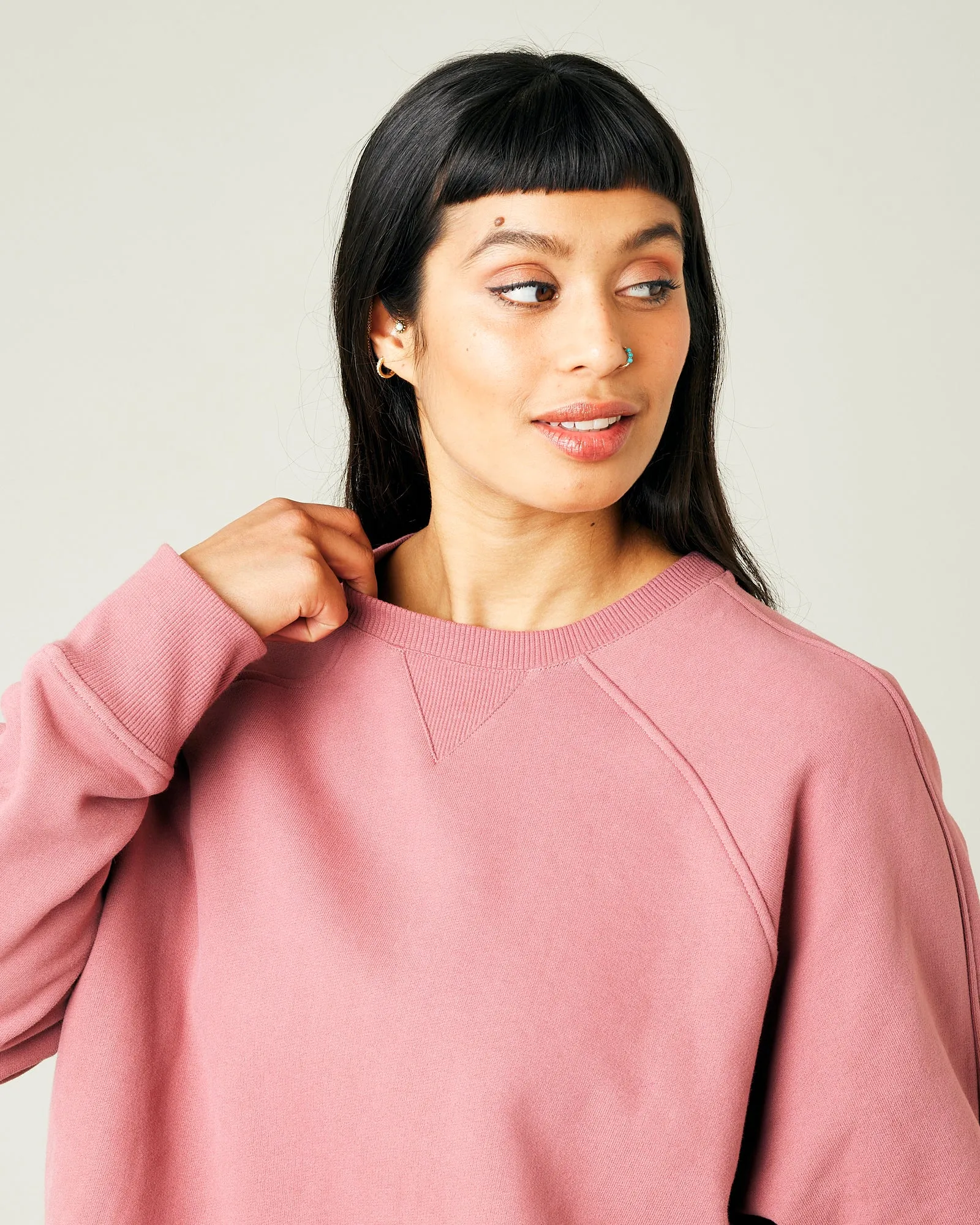 Hugh Dusty Pink Fleece Jersey Jumper 2.0