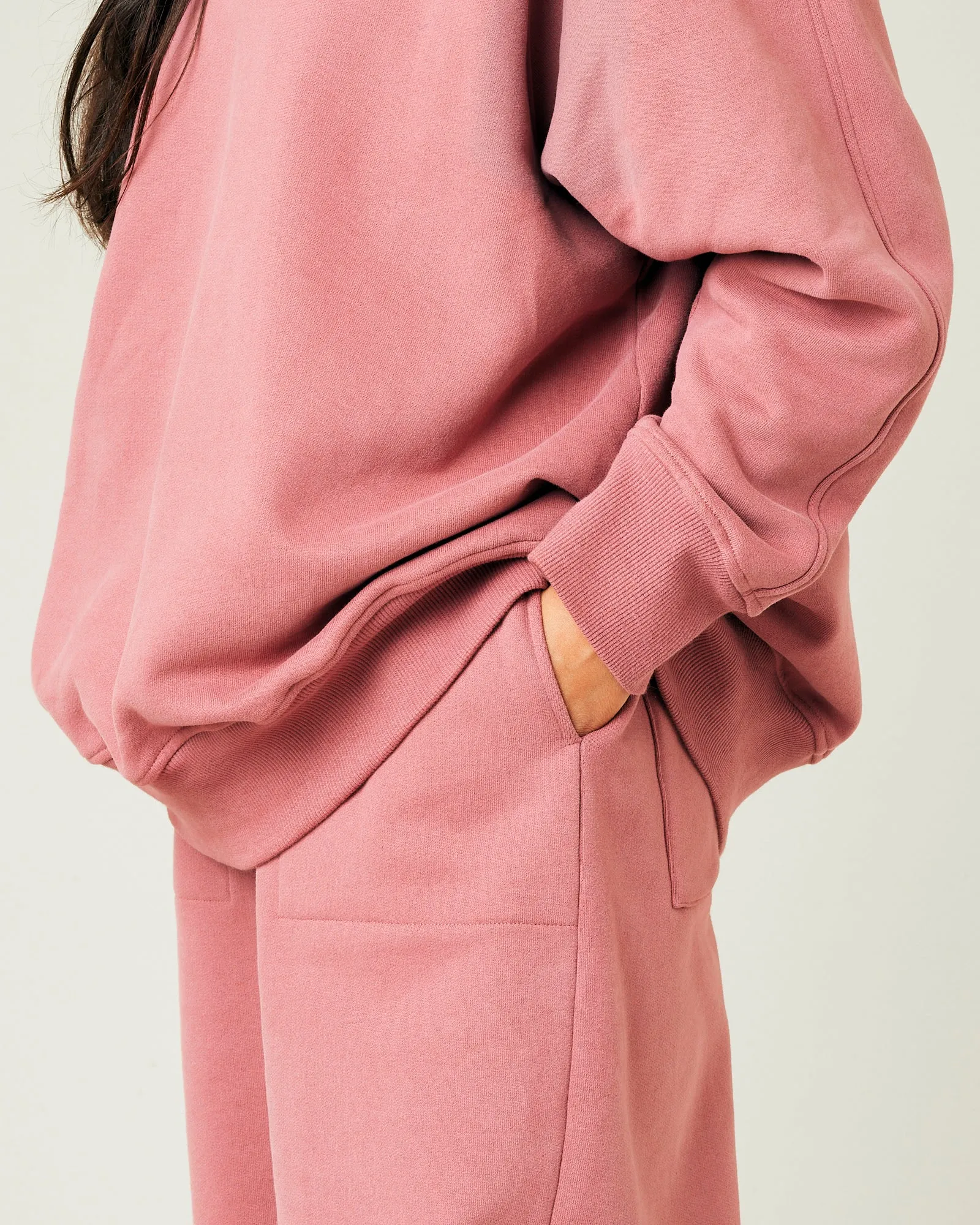 Hugh Dusty Pink Fleece Jersey Jumper 2.0