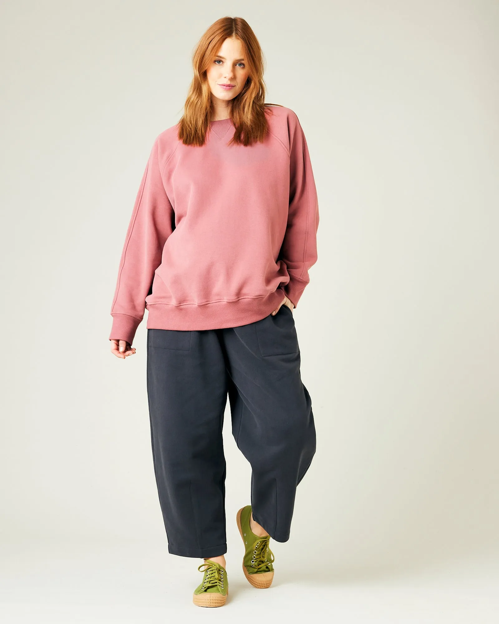 Hugh Dusty Pink Fleece Jersey Jumper 2.0