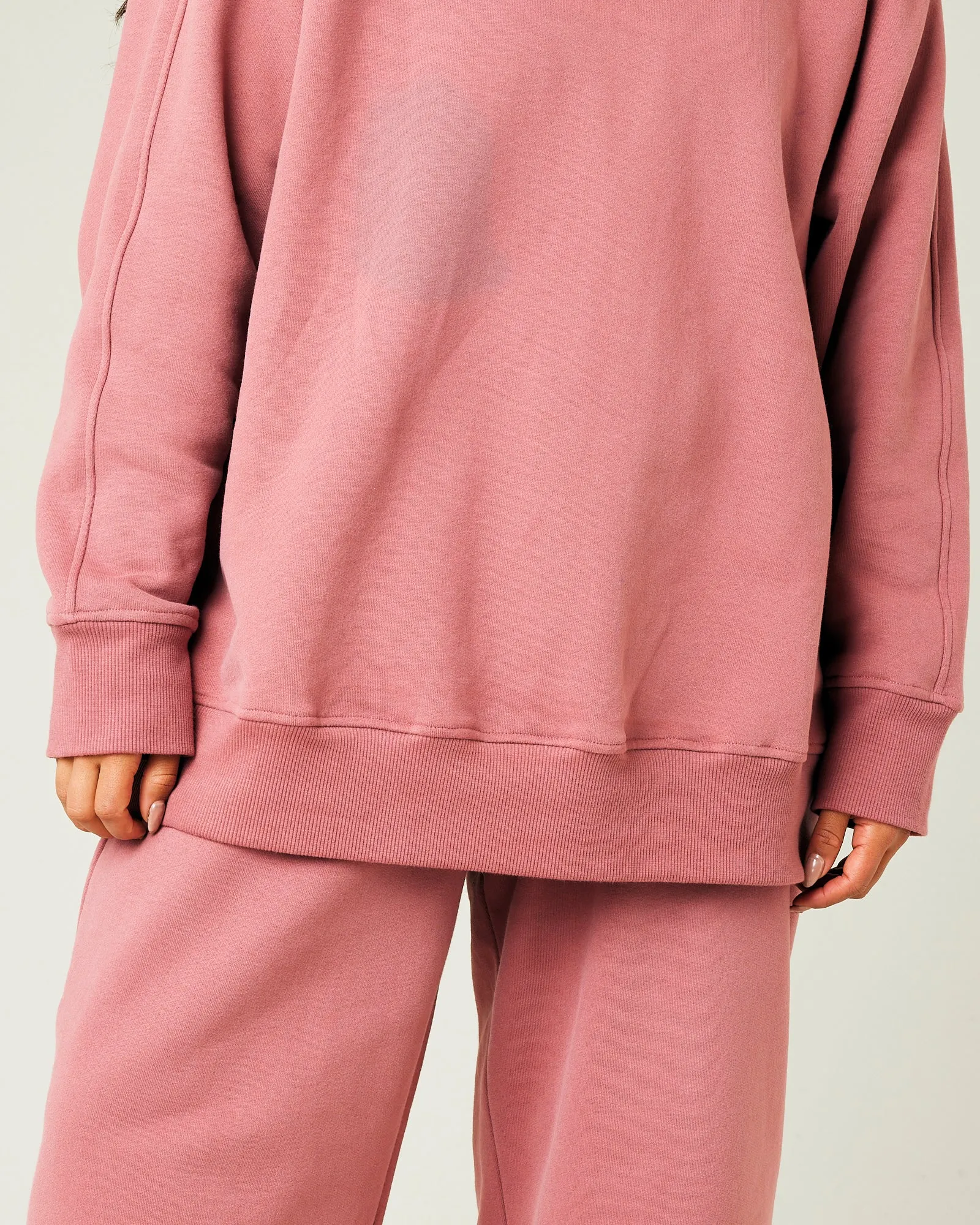Hugh Dusty Pink Fleece Jersey Jumper 2.0