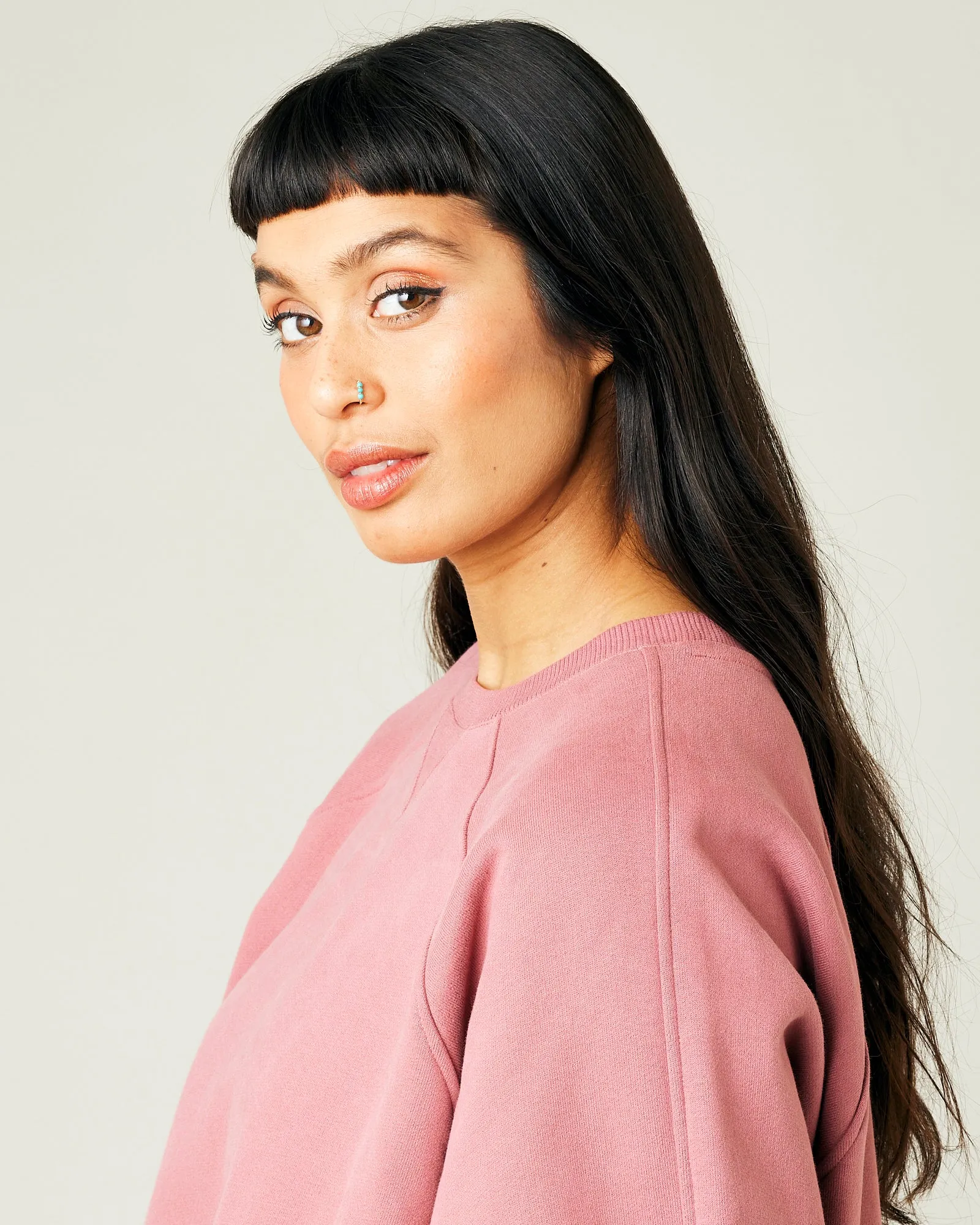 Hugh Dusty Pink Fleece Jersey Jumper 2.0