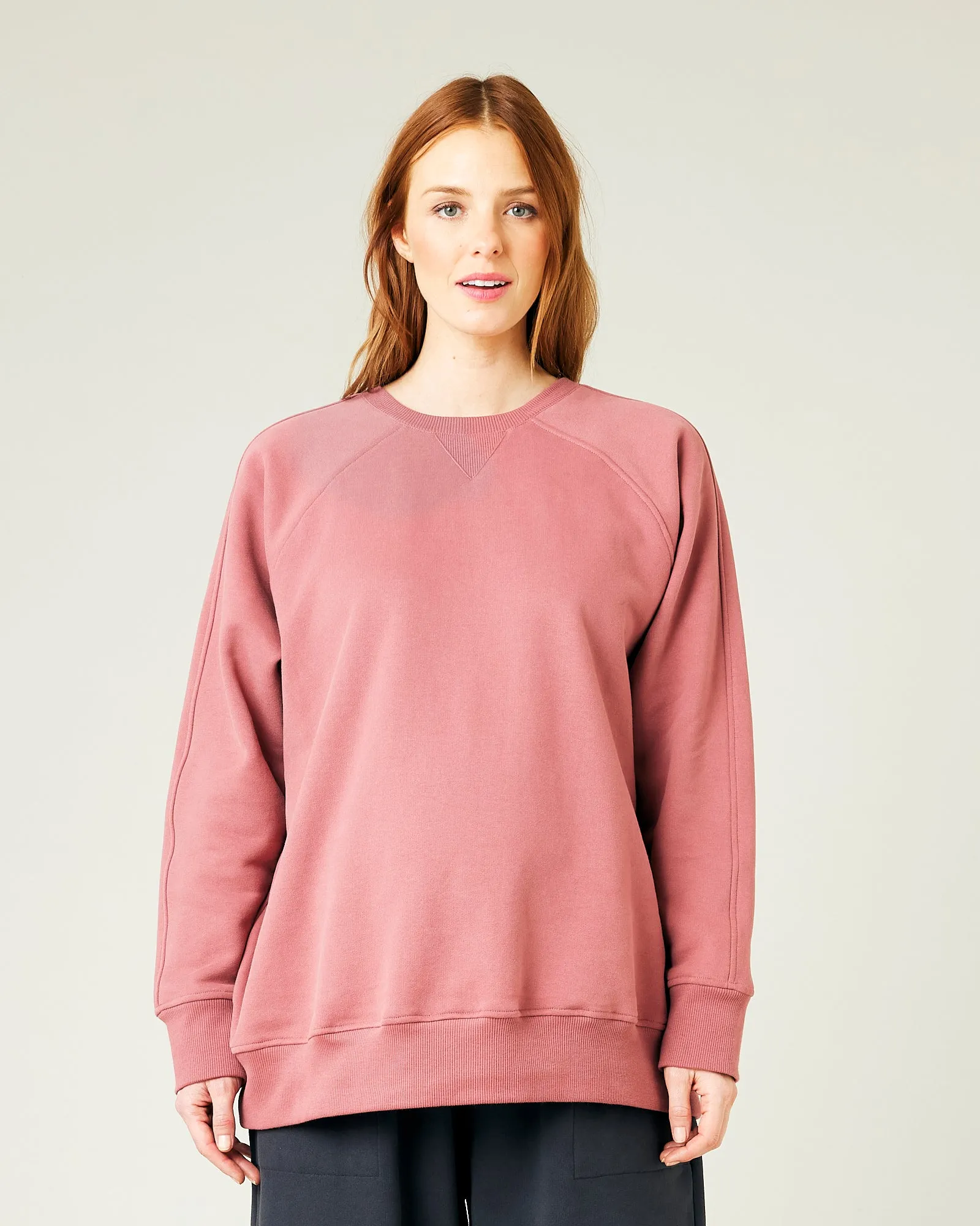Hugh Dusty Pink Fleece Jersey Jumper 2.0