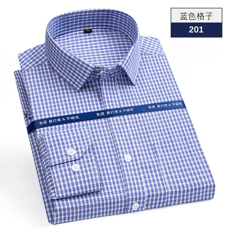 INSTOCK-Men's business striped non-iron long-sleeved shirt