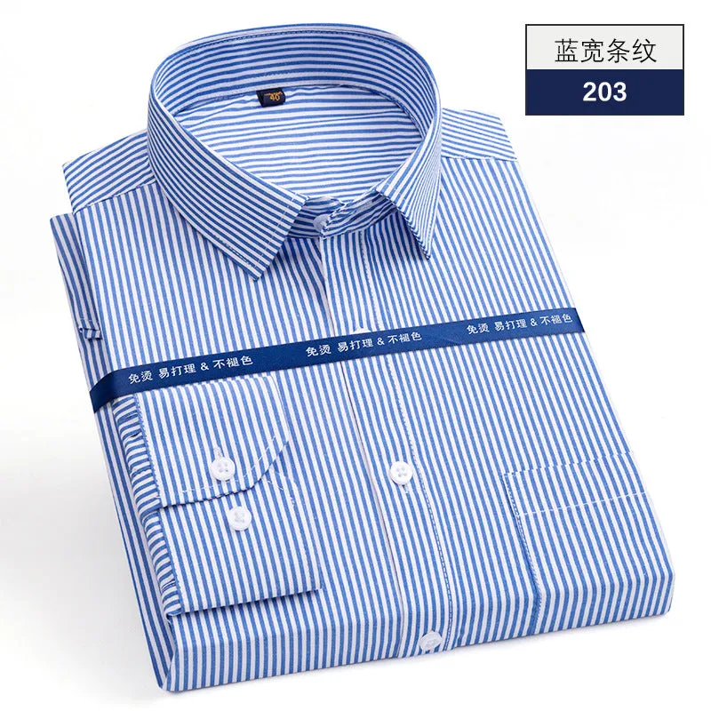 INSTOCK-Men's business striped non-iron long-sleeved shirt