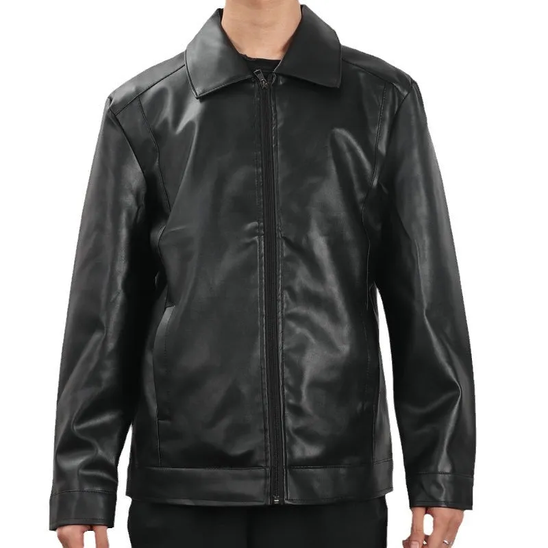 INSTOCK-Stand collar PU leather jacket