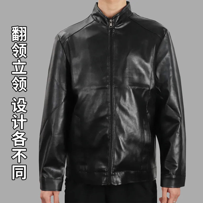 INSTOCK-Stand collar PU leather jacket