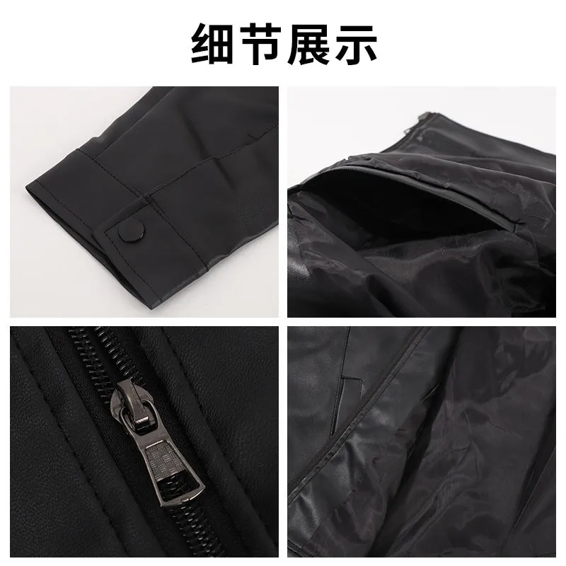 INSTOCK-Stand collar PU leather jacket