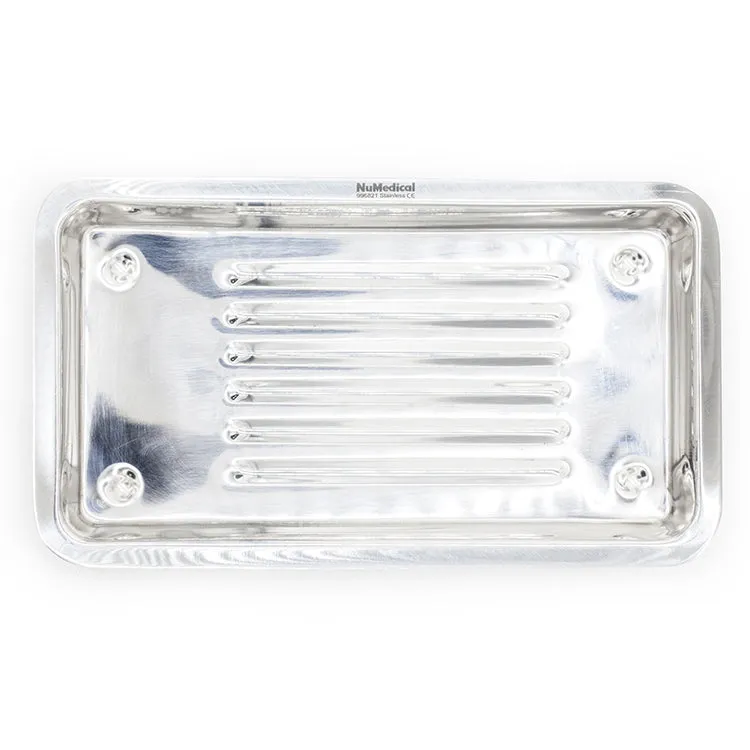 Instrument Scaler Tray, Grooved Base, 206mm L x 117mm W x 18mm H, 996821
