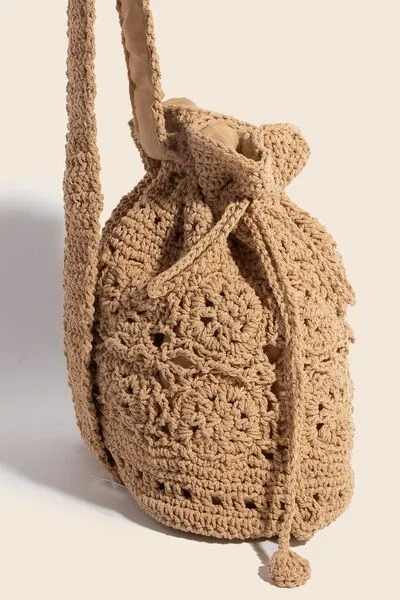 Intricate Braided Single Strap Drawstring Bag