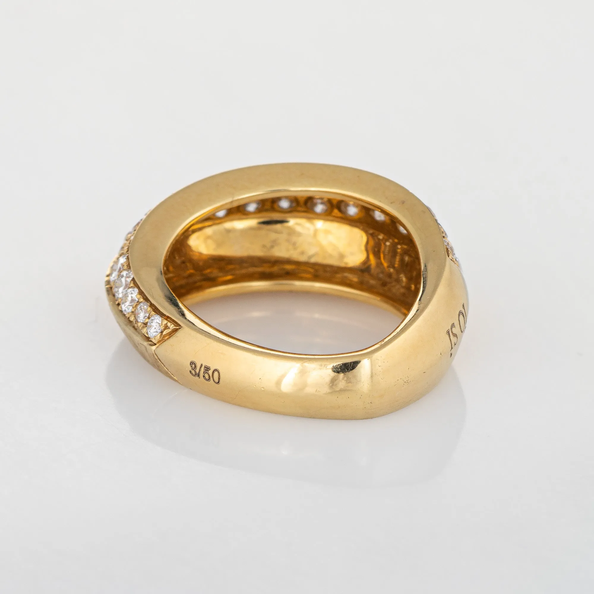 Io Si Diamond Pointed Band 1.24ctw Limited Edition 3/50 18k Yellow Gold Estate
