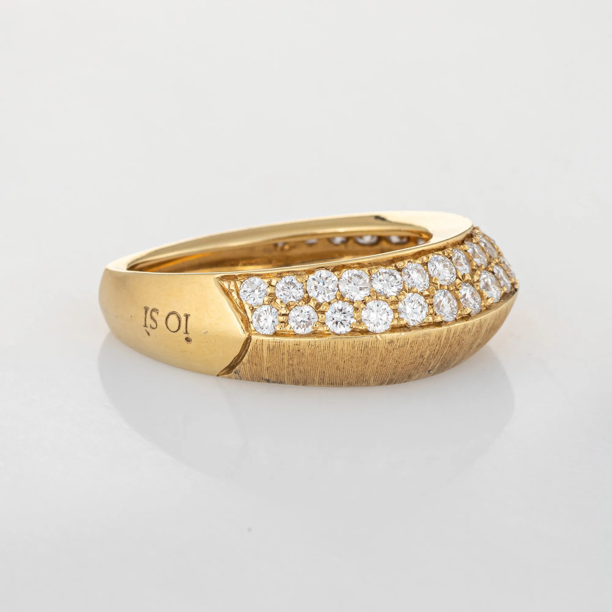 Io Si Diamond Pointed Band 1.24ctw Limited Edition 3/50 18k Yellow Gold Estate