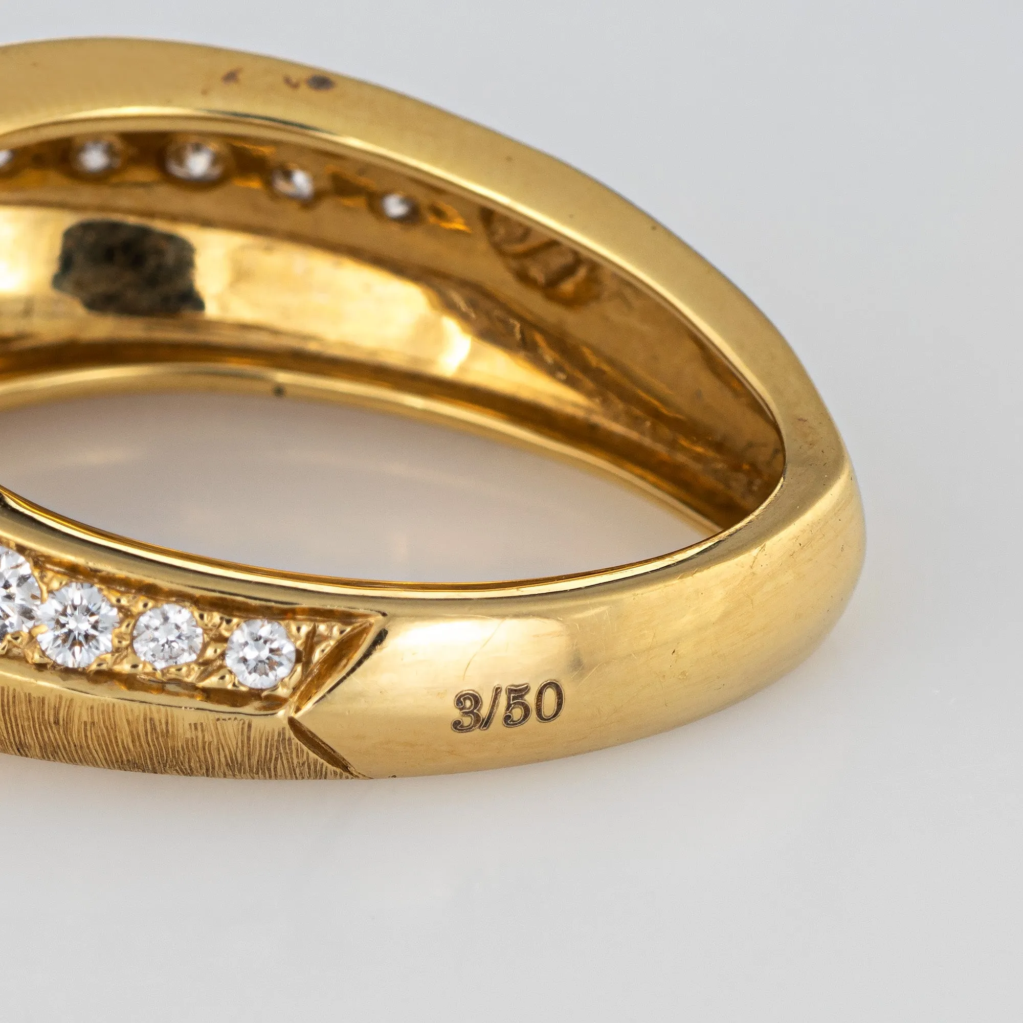 Io Si Diamond Pointed Band 1.24ctw Limited Edition 3/50 18k Yellow Gold Estate