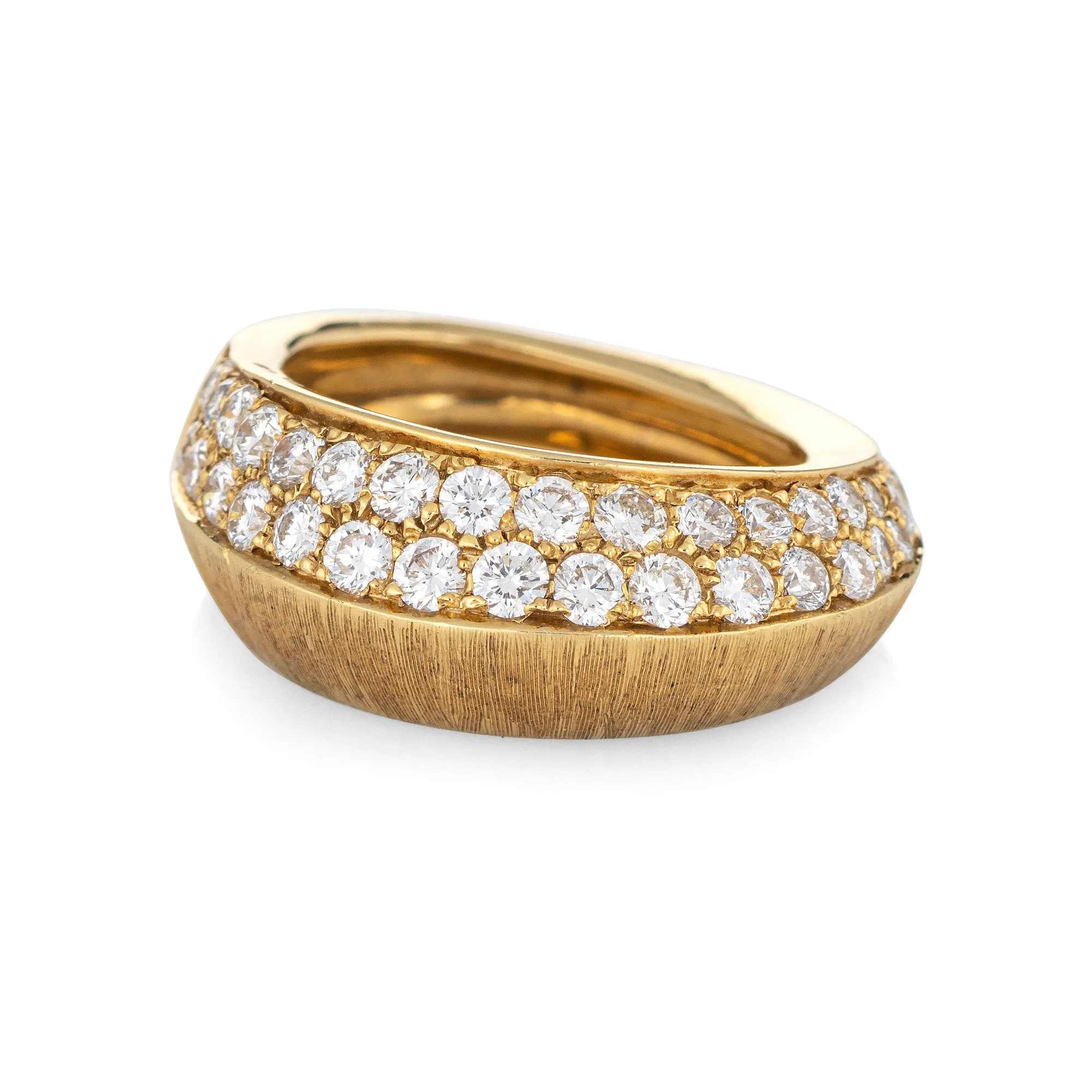 Io Si Diamond Pointed Band 1.24ctw Limited Edition 3/50 18k Yellow Gold Estate
