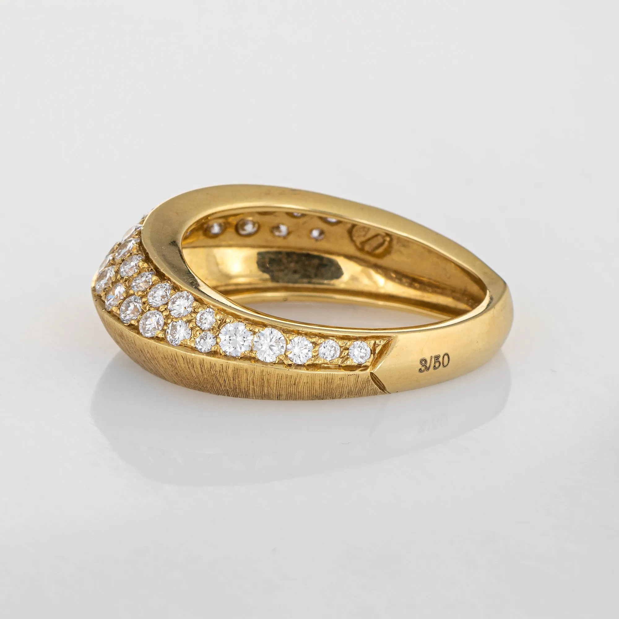 Io Si Diamond Pointed Band 1.24ctw Limited Edition 3/50 18k Yellow Gold Estate