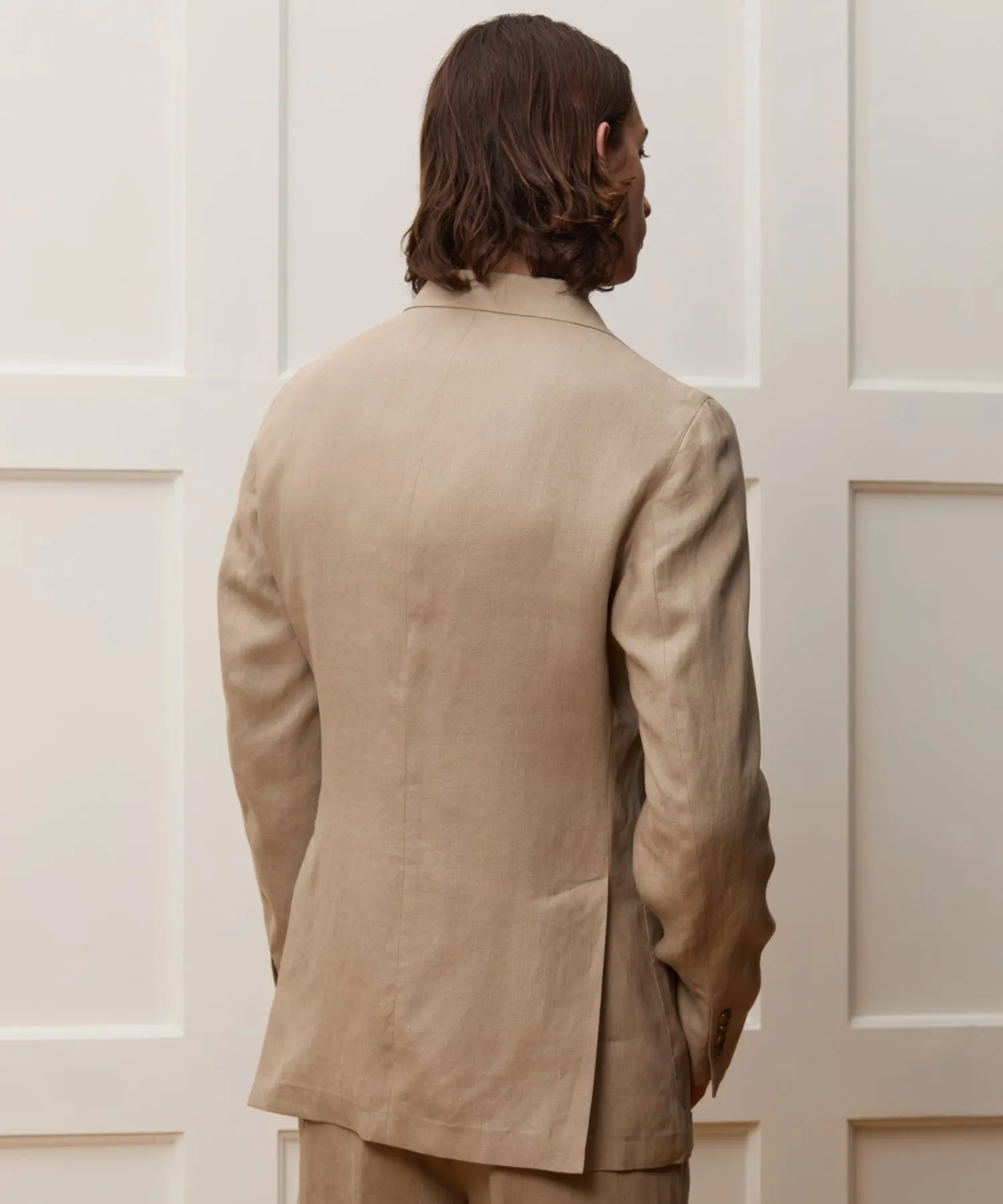 Italian Linen Wythe Suit in Beige