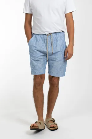 James Harper Relaxed Waist Short - Blue Lines