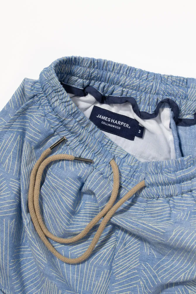 James Harper Relaxed Waist Short - Blue Lines