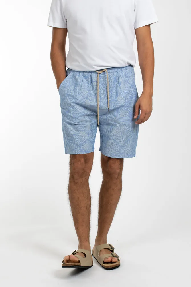 James Harper Relaxed Waist Short - Blue Lines
