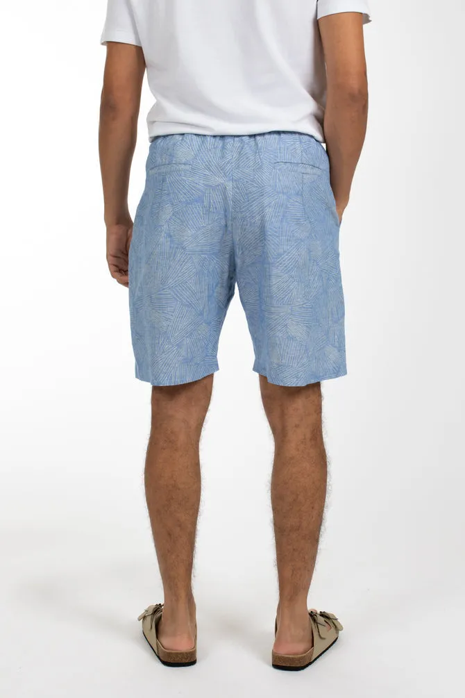James Harper Relaxed Waist Short - Blue Lines