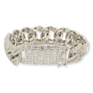 JDB1011 - Silver Baguette Cuban Bracelet