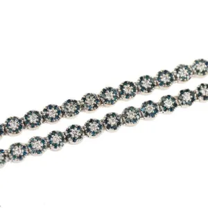 JDN102.4 - BLUE DIAMOND FLOWER CHAIN