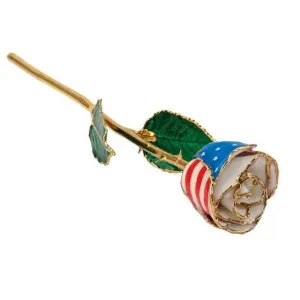 JDSP61-9059 - LACQUERED PATRIOTIC ROSE WITH GOLD TRIM