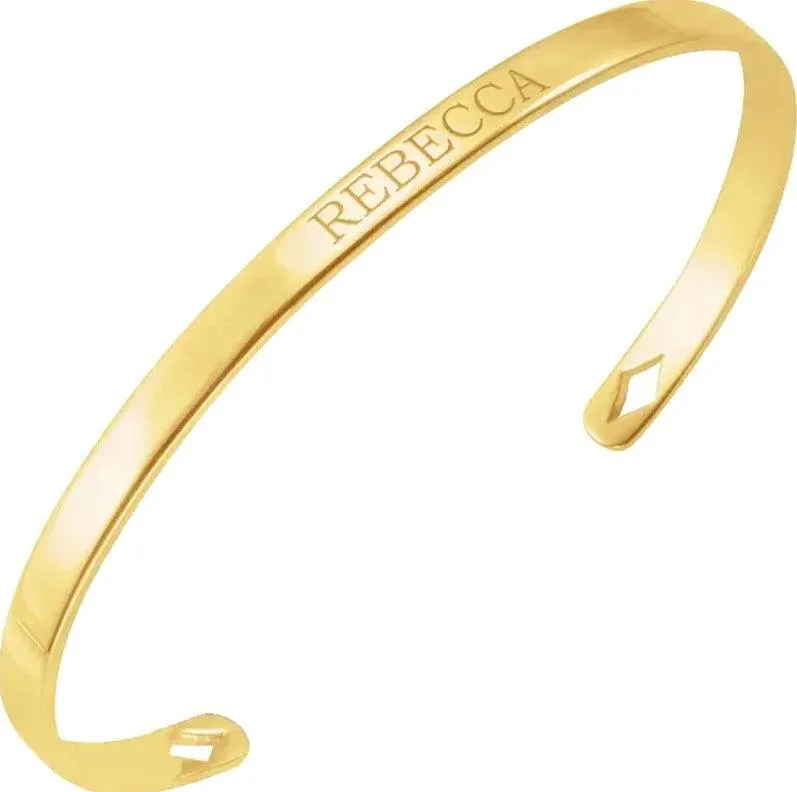 JDTKSP-BRC892- 14K Engravable Cuff 7" Bracelet/Bangle