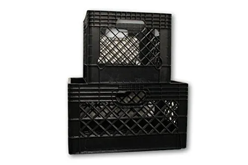 Jezero MC-Combo Multi-Purpose Rectangle and Square Milk Crate Combo Kit, Black