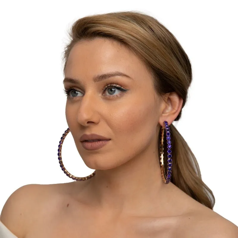 Jordyn Rhinestone Hoop Earrings (6 Colors)