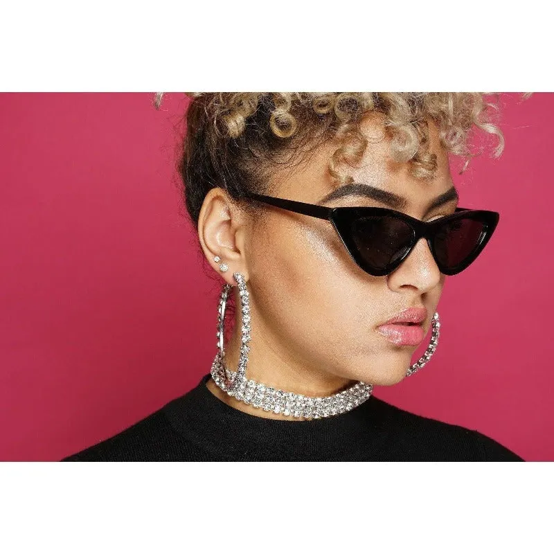 Jordyn Rhinestone Hoop Earrings (6 Colors)